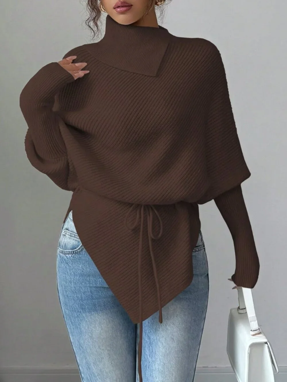 Brown Casual Women's Pullover Sweater